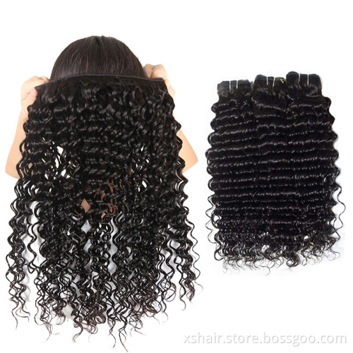 Human hair bundles and closure deep wave human hair bundles with frontal 12a human hair bundles
